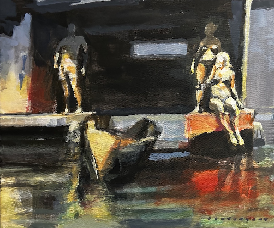 Boat House, painting by J.Klingler, 2026, Acrylic on Canvas