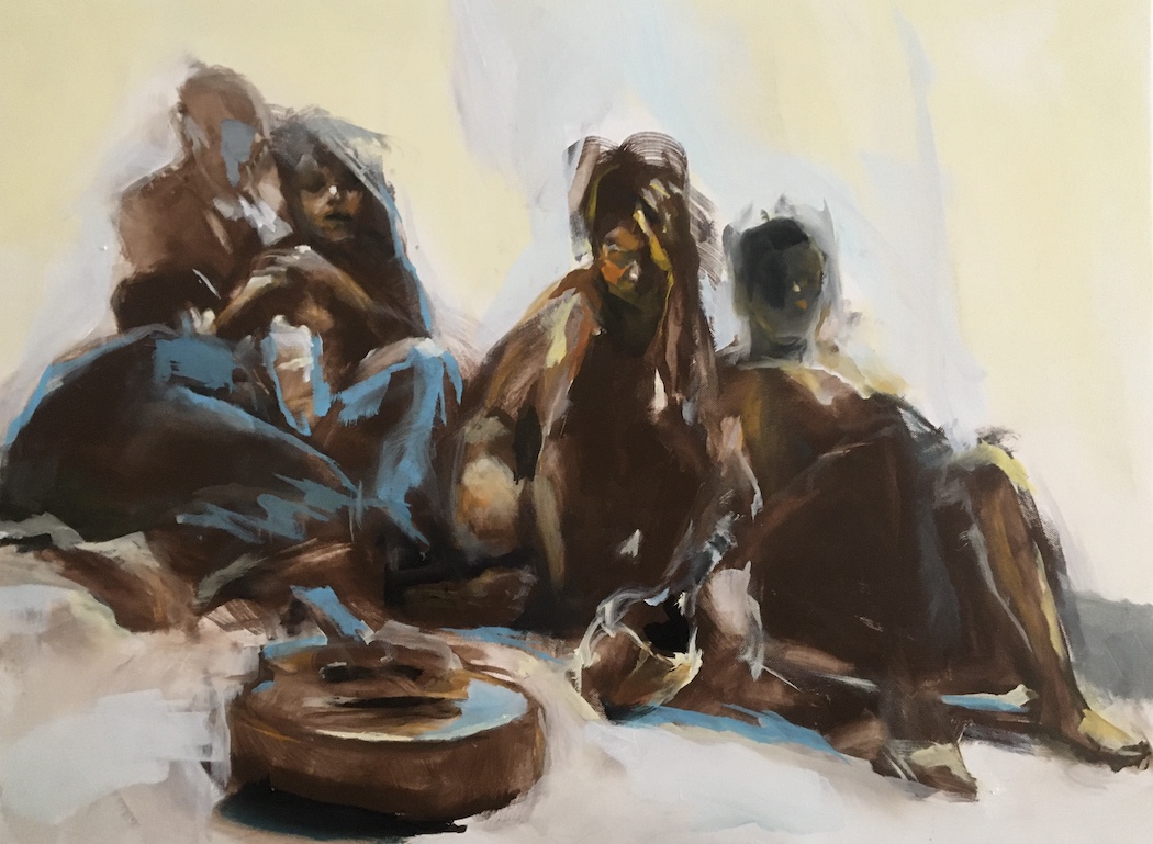 Picknick, painting by J.Klingler, Oil on Canvas, 80x60cm, Commission 1300.-