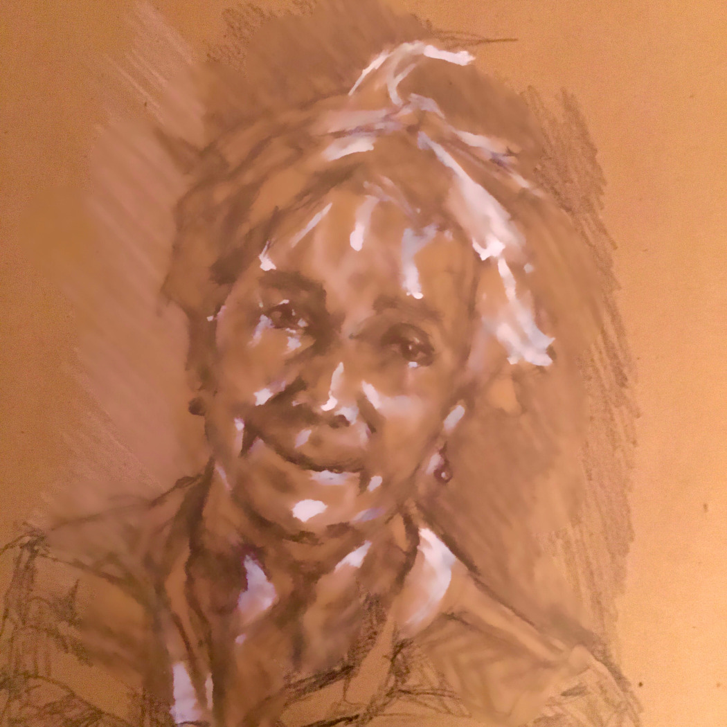 portrait drawing of Anna Ganz