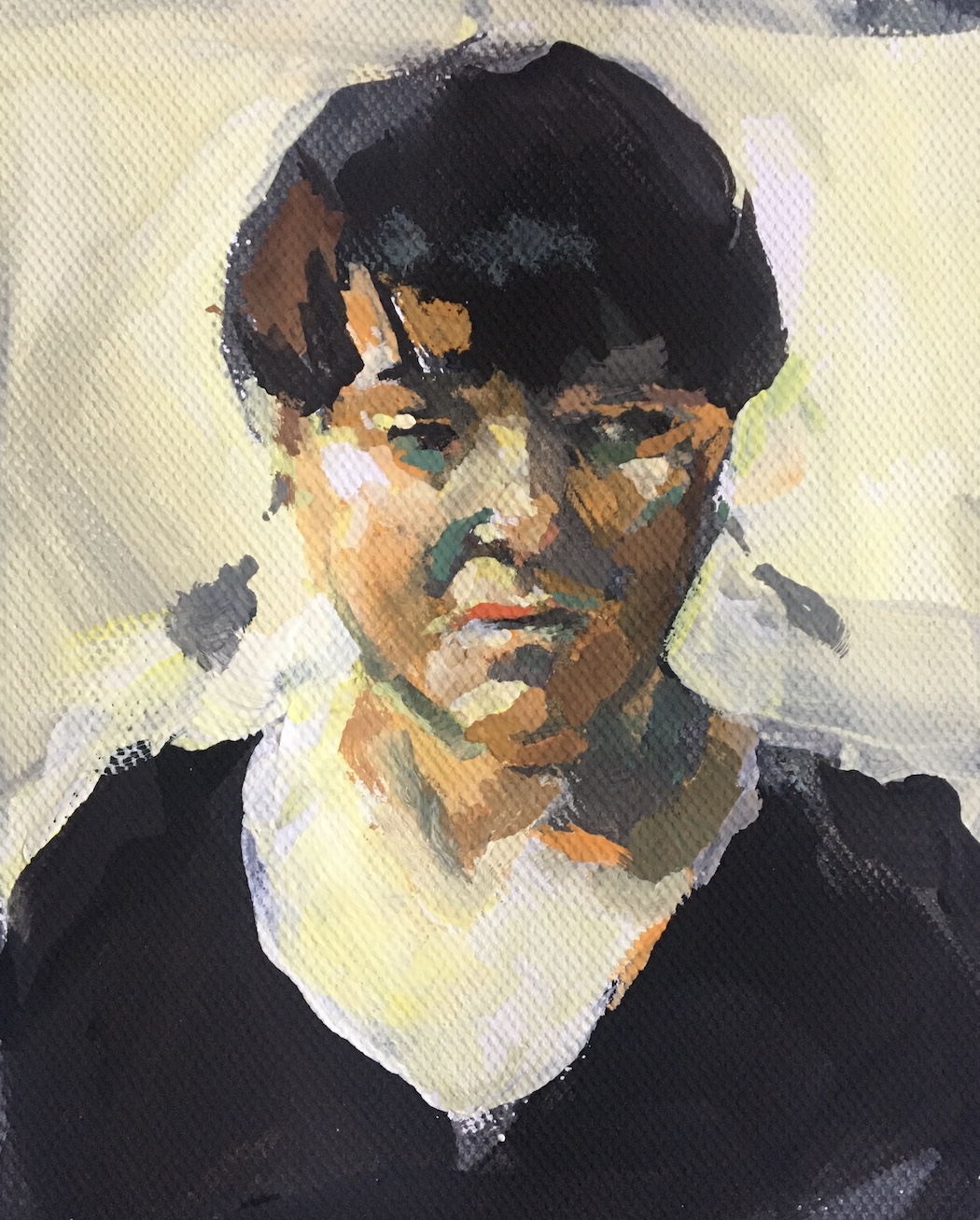 Portrait, painting, Gouache on Paper, on Commission 90.-