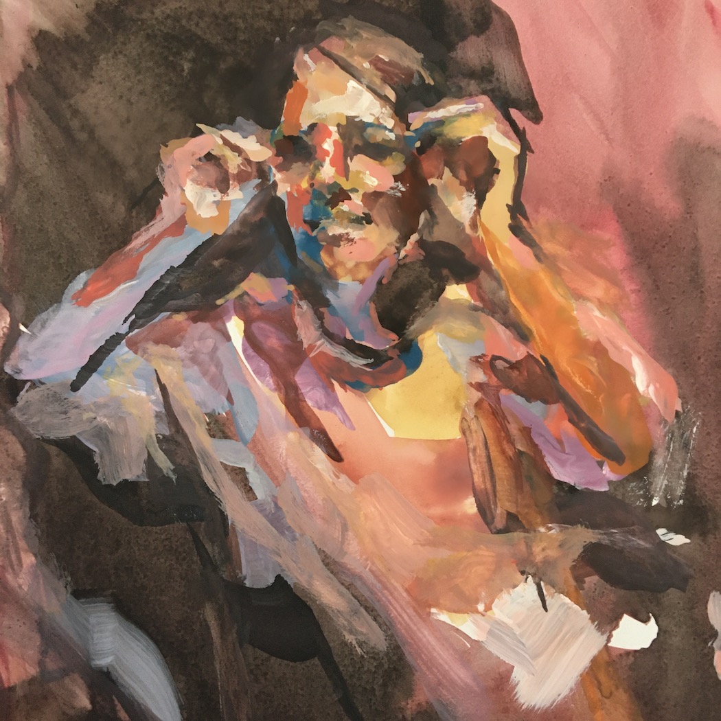 DJ German, painting, Gouache on Paper, on Commission 90.-