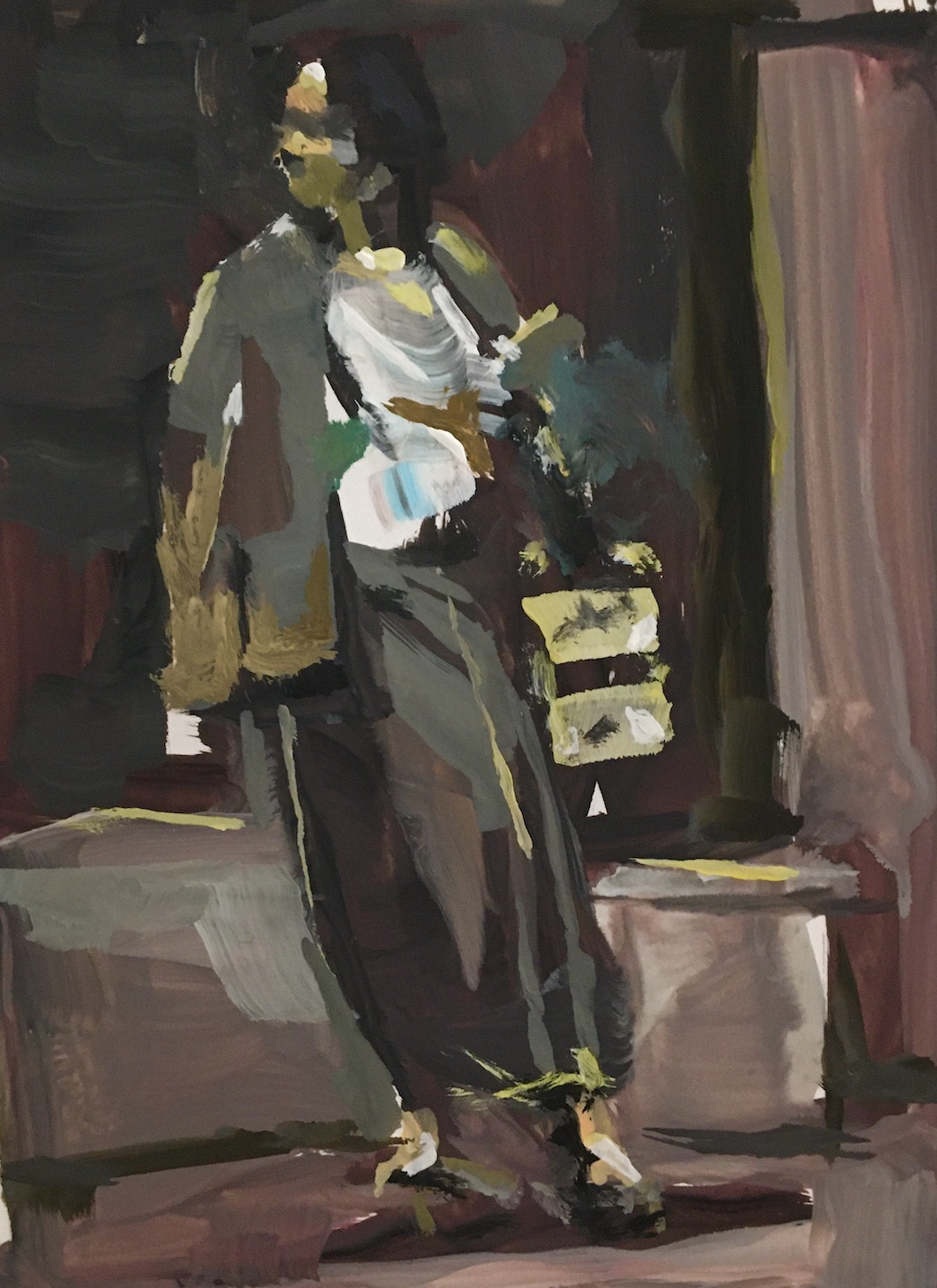 Elegance, painting, Gouache on Paper, on Commission 90.-