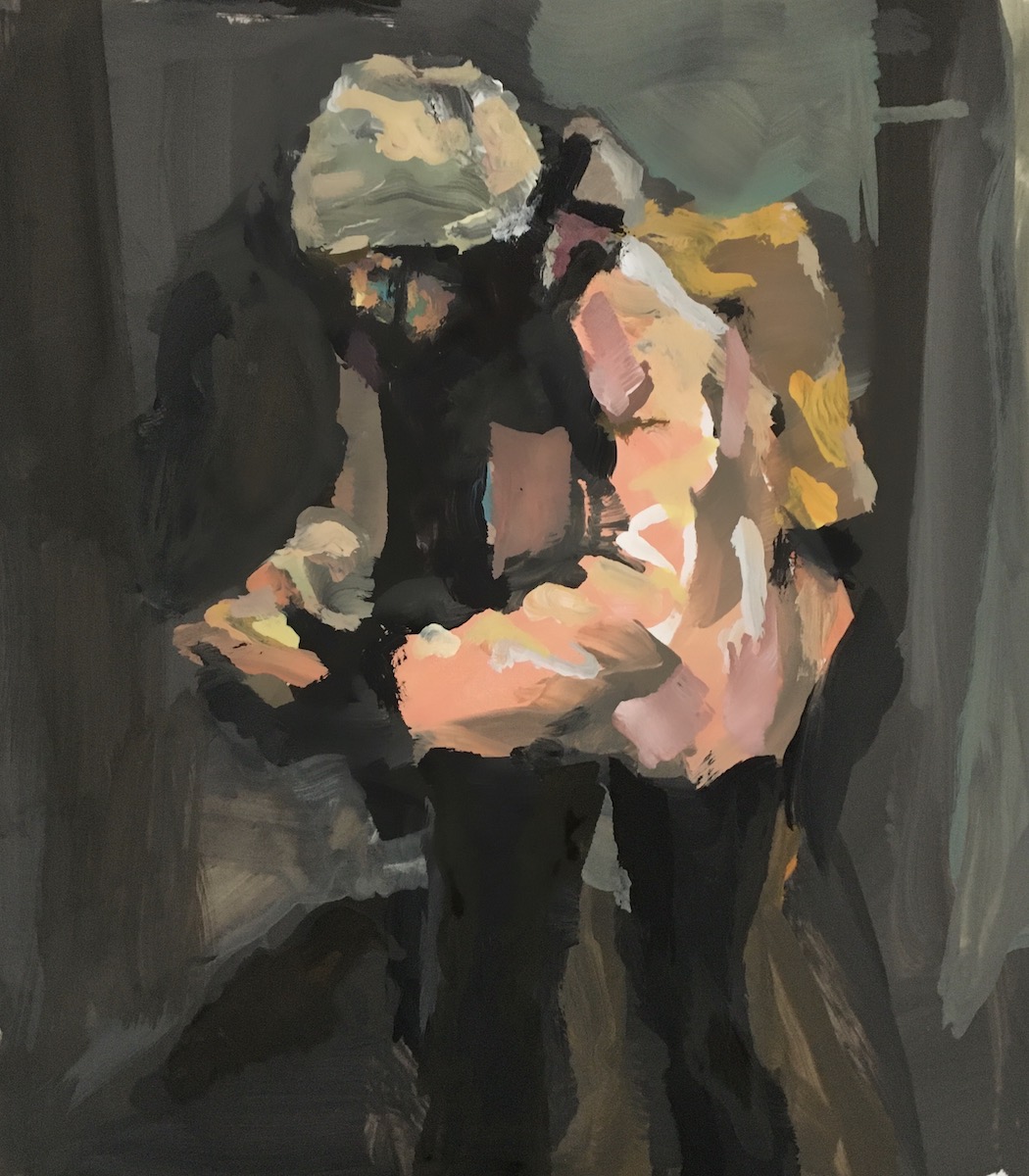 Leave Morning, painting, Gouache on Paper, on Commission 90.-