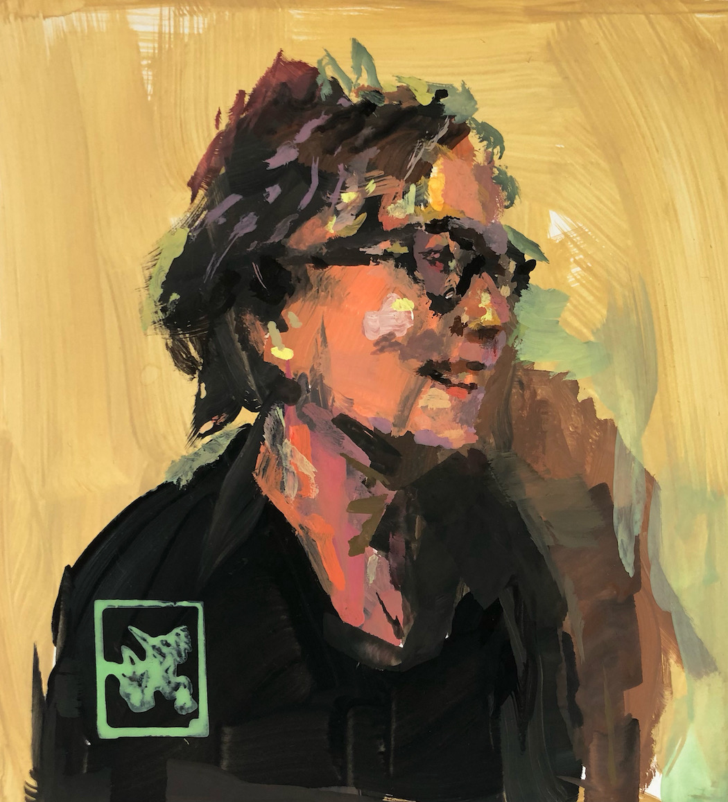 Portrait, painting, Gouache on Paper, on Commission 90.-